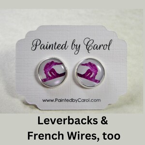 Pink Snowboard Earrings, Snowboard Jewelry, Snowboard Studs, Snowboarder Gifts, Girl Snowboarding Gifts, Winter Sports Earrings
