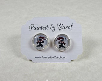 Cavaliers Earrings, Cavaliers Jewelry, Cavaliers Gifts, Cavaliers Fan Gifts, Cavaliers School Mascot Gifts, Cavaliers Studs