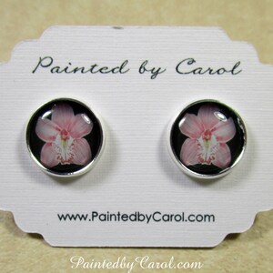 Orchid Earrings, Pink Cattleya Orchid Jewelry, Orchid Studs, Orchid Lever Backs, Orchid Gifts, Orchid Wedding Jewelry, Orchid Bridal Jewelry image 8