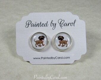 Mastiff Earrings, Mastiff Jewelry, Mastiff Studs, Mastiff Leverbacks, Mastiff Dangles, Mastiff Gifts, Mastiff Mom Gifts, Gift with Mastiff