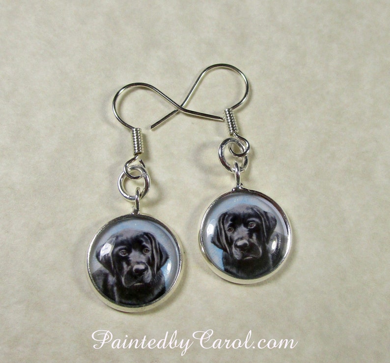 Black Lab Earrings Black Lab Jewelry Black Lab Studs Black Etsy