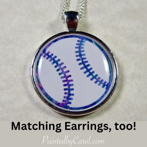 Baseball Pendant, Baseball Necklace, Baseball Jewelry, Baseball Gifts, Baseball Mom Gift, Softball Necklace, Softball Pendant, Softball Gift