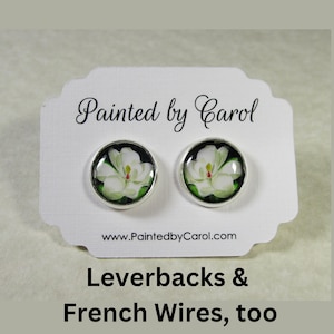 White Magnolia Earrings, Magnolia Jewelry, Magnolia Studs, Magnolia Lever Backs, Wedding Earrings, Bridal Earrings, Bridesmaids Jewelry