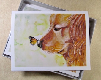 Golden Retriever Note Cards, Golden Retriever Stationery, Golden Retriever Cards, Golden Retriever Gifts. Cards with Golden Retriever