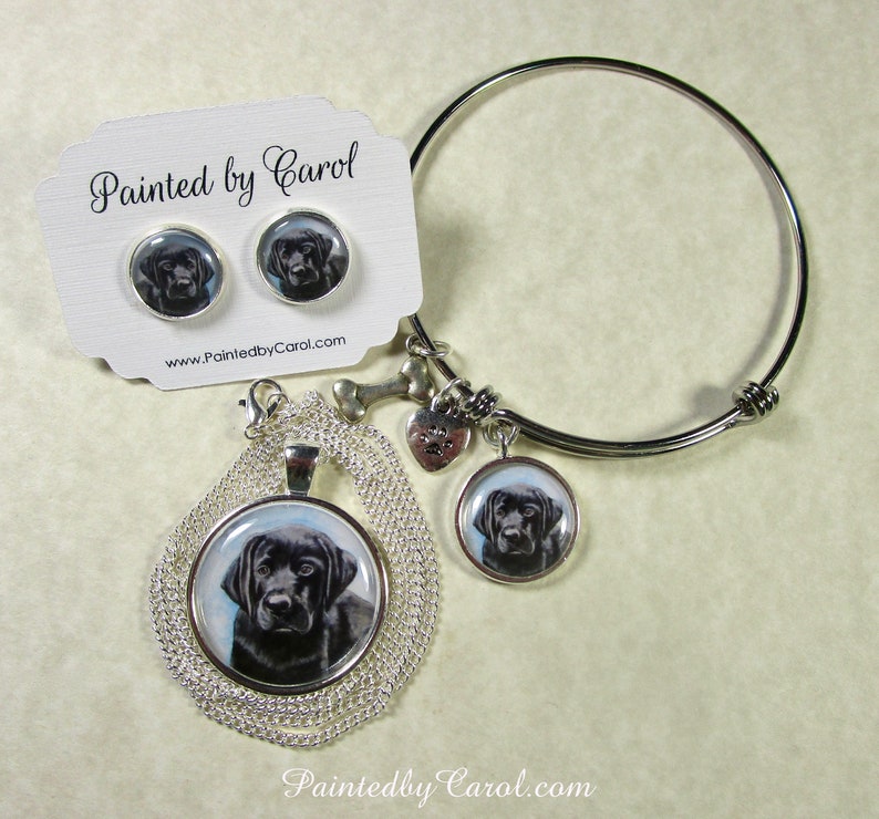Black Lab Earrings Black Lab Jewelry Black Lab Studs Black Etsy