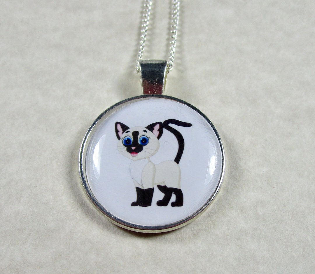 Siamese Cat Pendant, Cat Jewelry, Cat Necklace, Cat Mom Gifts, Siamese