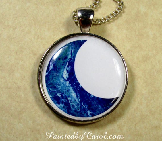 Blue Moon Pendant Crescent Moon Necklace Blue Moon Jewelry Crescent Moon Gifts Blue Moon Gifts Jewelry With Moon Pendant With Moon Etsy