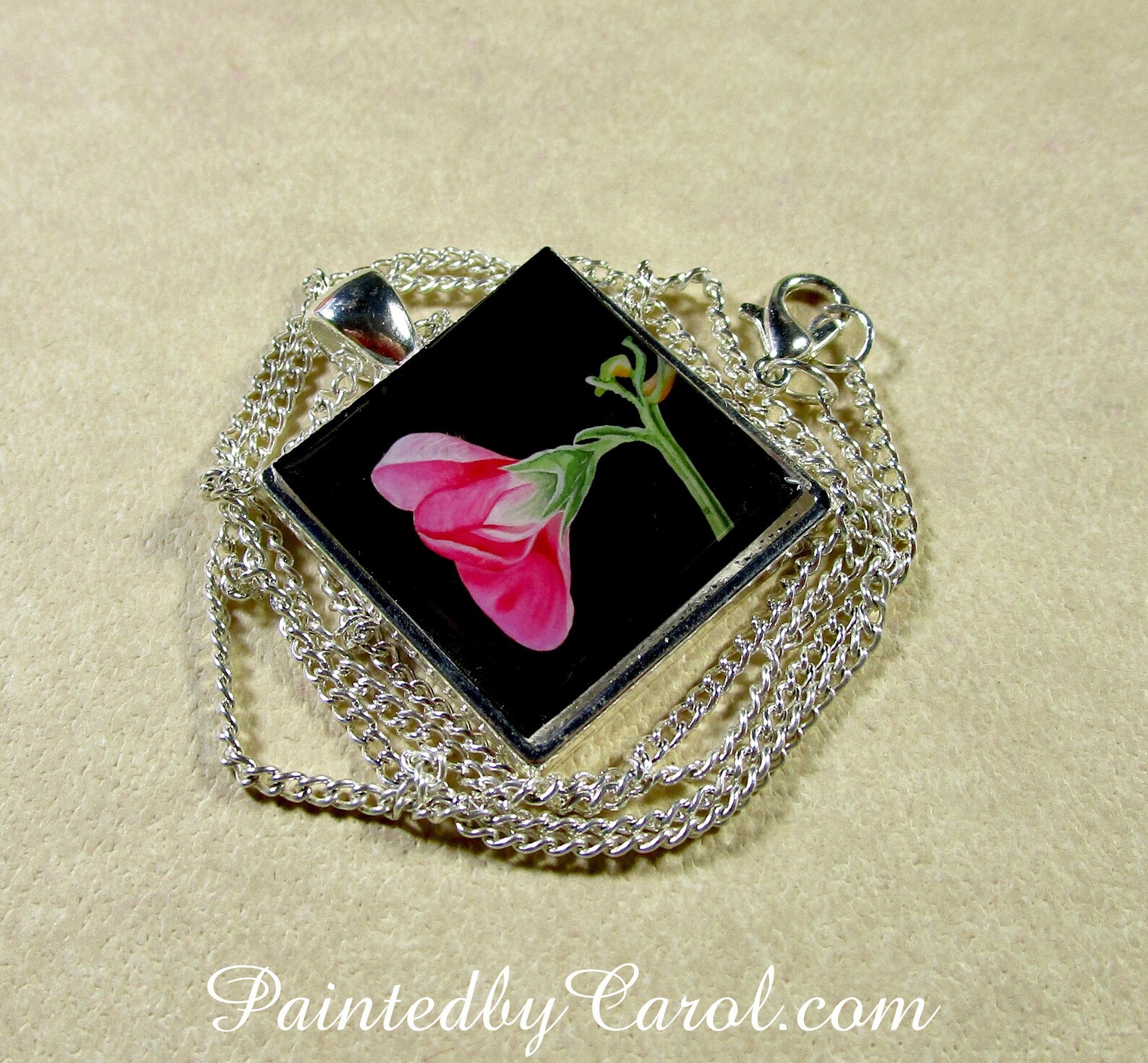 Sweet Pea Pendant Pink Sweet Pea Necklace Sweet Pea Jewelry Etsy