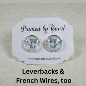 Gray Tabby Cat Earrings, Cat Jewelry, Cat Mom Gifts, Gray Tabby Jewelry, Cat Lover Gifts, Cat Mom Jewelry, Gray Cat Gifts