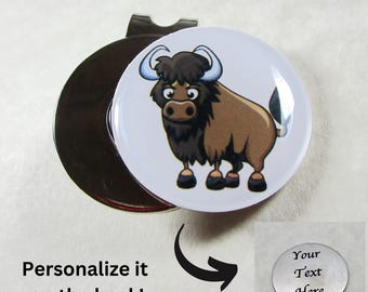 Bison Golf Ball Marker, Personalized School Mascot Gifts / Team Spirit Memento