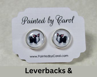 Long Haired Chihuahua Earrings, Dog Mom Studs, Leverbacks or Wires / Pet Lover Jewelry