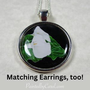 White Calla Lily Pendant, Calla Lily Necklace, Calla Lily Jewelry, Calla Lily Gifts, Calla Lily Wedding Jewelry, Calla Lily Bridal Jewelry