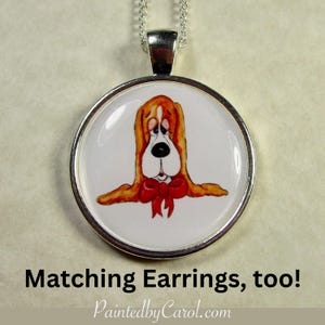 Basset Hound Cartoon Pendant, Basset Necklace, Basset Hound Jewelry, Basset Pendant, Basset Jewelry, Basset Gifts, Basset Mom Gifts
