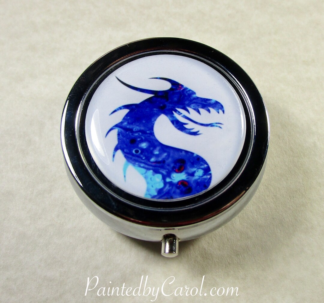 Blue Dragon Pillbox Dragon Pill Box Dragon Gifts Gamer Etsy