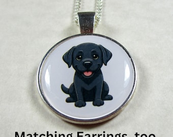 Black Labrador Retriever Necklace, Dog Mom Pendant / Pet Lover Jewelry Gifts