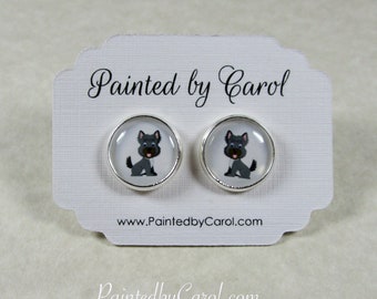 Cairn Terrier Earrings, Cairn Terrier Jewelry, Cairn Terrier Gifts, Cairn Terrier Studs, Cairn Terrier Leverbacks, Cairn Terrier Wires