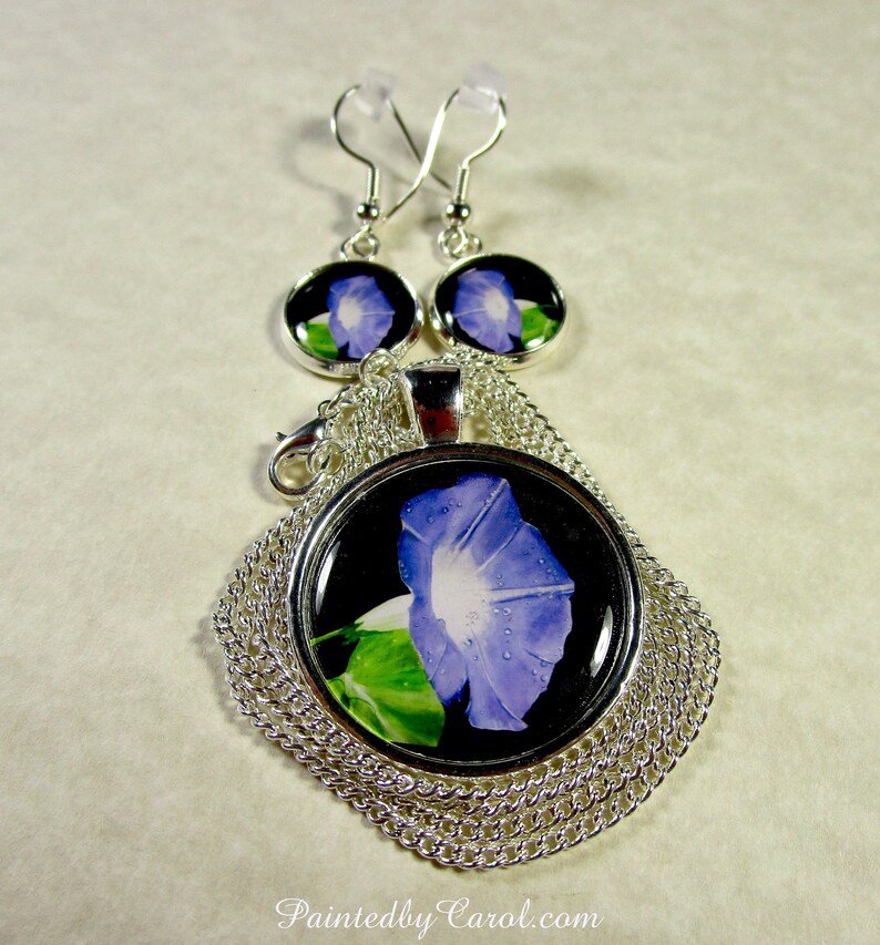 Morning Glory Pendant Morning Glory Necklace Morning Glory Etsy