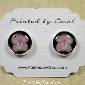 Orchid Earrings, Pink Cattleya Orchid Jewelry, Orchid Studs, Orchid Lever Backs, Orchid Gifts, Orchid Wedding Jewelry, Orchid Bridal Jewelry image 1