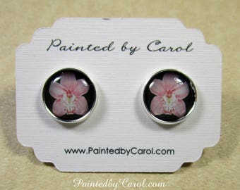 Orchid Earrings, Pink Cattleya Orchid Jewelry, Orchid Studs, Orchid Lever Backs, Orchid Gifts, Orchid Wedding Jewelry, Orchid Bridal Jewelry