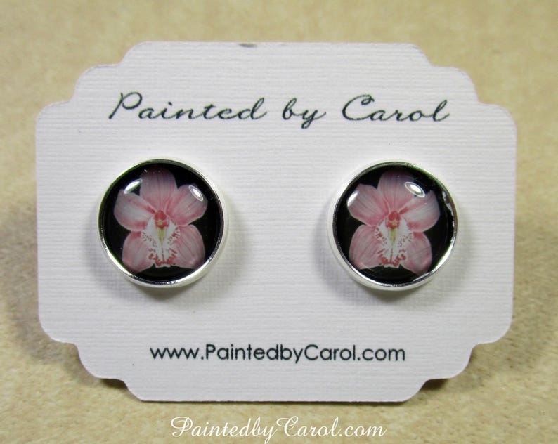 Orchid Earrings, Pink Cattleya Orchid Jewelry, Orchid Studs, Orchid Lever Backs, Orchid Gifts, Orchid Wedding Jewelry, Orchid Bridal Jewelry image 1