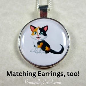 Calico Cat Pendant, Cat Jewelry, Cat Necklace, Cat Mom Gifts, Calico Jewelry, Calico Necklace, Cat Lover Gifts. Calico Pendant