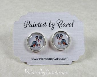 Australian Shepherd Earrings, Aussie Jewelry, Aussie Gifts, Aussie Mom Gifts, Australian Shepherd Gifts, Australian Shepherd Jewelry