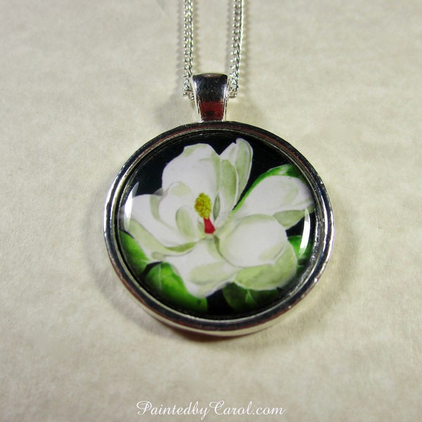 Magnolia Pendant, Magnolia Necklace, Magnolia Jewelry, Magnolia Gifts, Magnolia Bridal Jewelry, Magnolia Wedding Jewelry, Bridesmaids Gifts