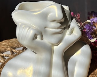 Velas con rostro escultórico, vela con busto moderno, vela de soja y coco, jarrón decorativo, decoración de lujo para el hogar.