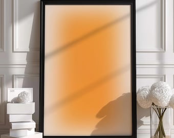 Poster minimalista con sfumatura arancione / Stampa artistica astratta moderna / Decorazione murale audace / Regalo di alta qualità / Design unico realizzato a mano