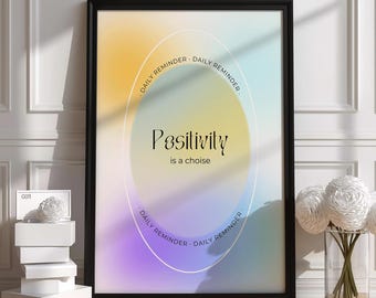 Stampa artistica con citazione positiva / Ovale con sfumature pastello / Decorazione murale motivazionale / Regalo di alta qualità / Design unico fatto a mano / Opera d'arte personalizzata