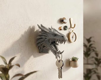 Mytisk drake nyckelorganisatör väggmonterad entréhållare fantasi hemorganisation rack design