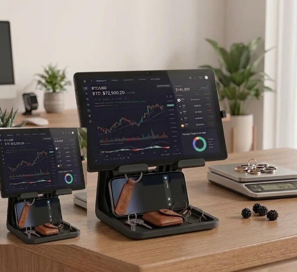 Modular Tablet Stand With Catch-all Tray: Crypto Desk Organizer ...