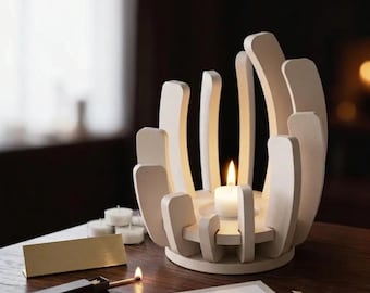 Modern Lotusljusstake Minimalistisk Abstrakt Värmeljusdekor Geometrisk Blomsterljusstativ Design