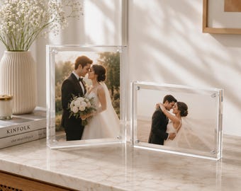 Magnetischer Acryl-Fotorahmen, kristallklare, doppelseitige Darstellung für Fotos