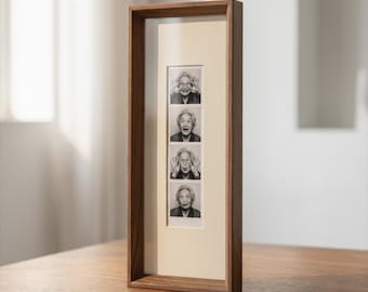 Photobooth Frame for Photo Strip, Wooden Photo Booth Picture Frame Photo Strip Display