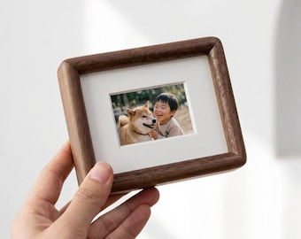 Mini cornice portafoto Polaroid Instax in legno con passepartout, piccola cornice portafoto in legno massello, idea regalo