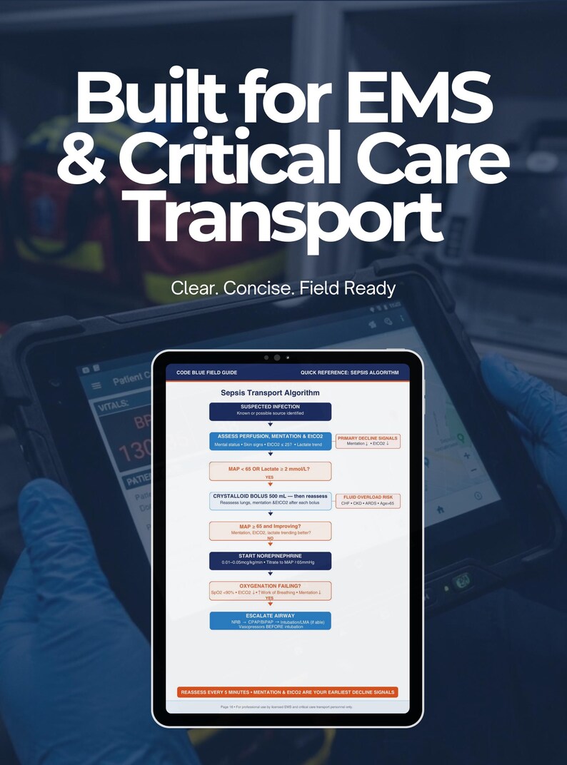 Sepsis Flow Chart.pdf Sepsis & Septic Shock Critical Care Transport Field Guide — Printable ...