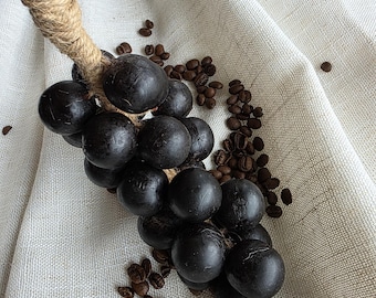 Saponetta a forma di uva con cordino, barretta di cacao al caffè profumata al cioccolato