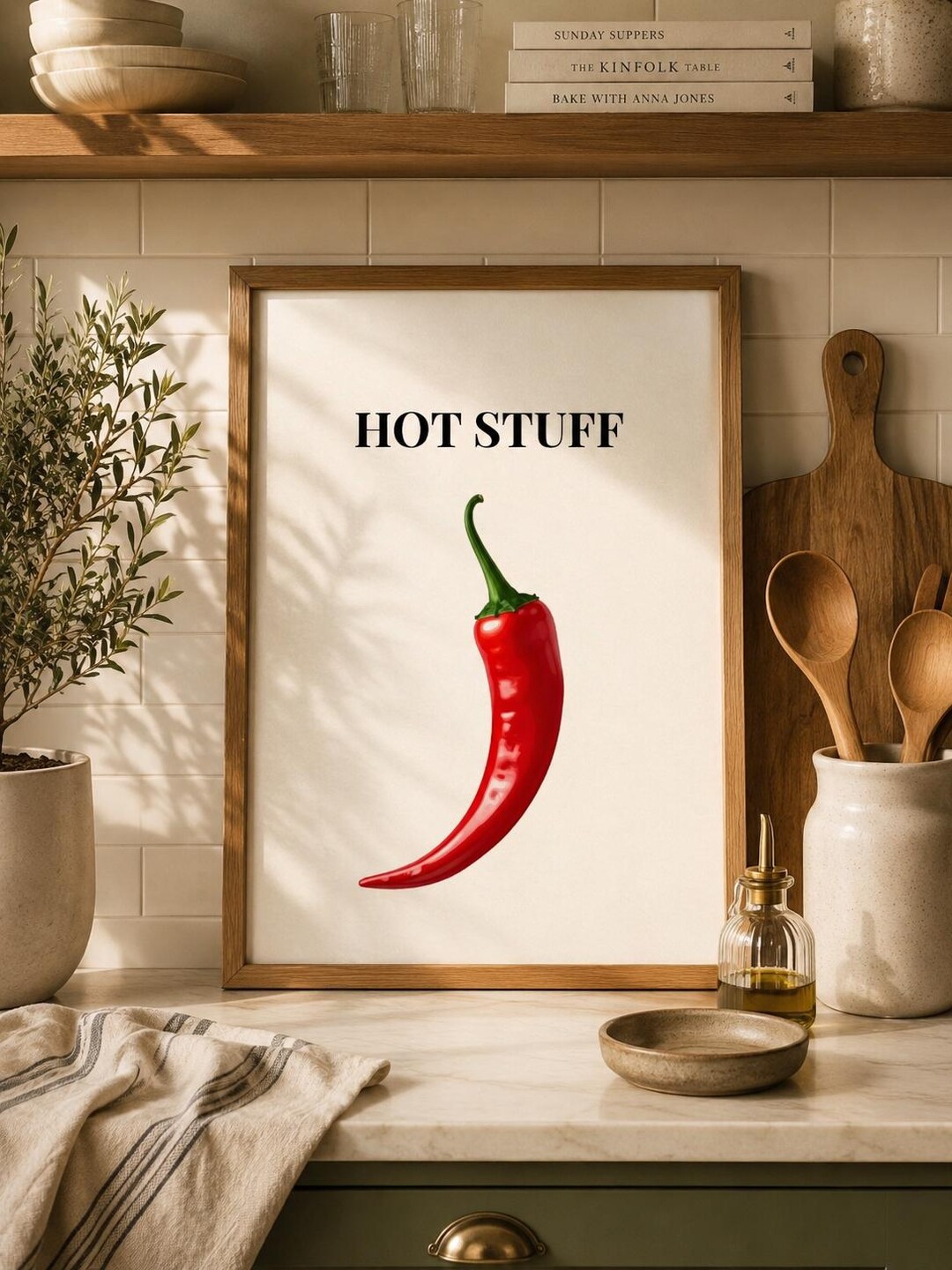 Fun Kitchen Posters Hot Stuff Kitchen Poster, Chili Poster, Funny Kitchen Poster, Modern ...