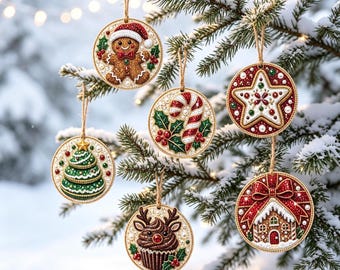 Diamond Art Painting Kit, 6‑Pack Wooden Festive Hanging Ornaments, DIY Seasonal Tree Decor Craft Set for Adults