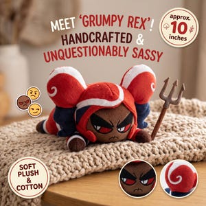 Hazbin Hotel Velvette Plush Toy - Laying Down Vees Overlord Stuffed Animal, Fan Made Flat Cotton Doll for Geek Room Decor