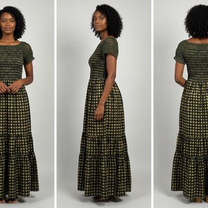 crochet knit top maxi dress green Women's Green Crochet Knit Maxi Skirt | Sierra main image 1