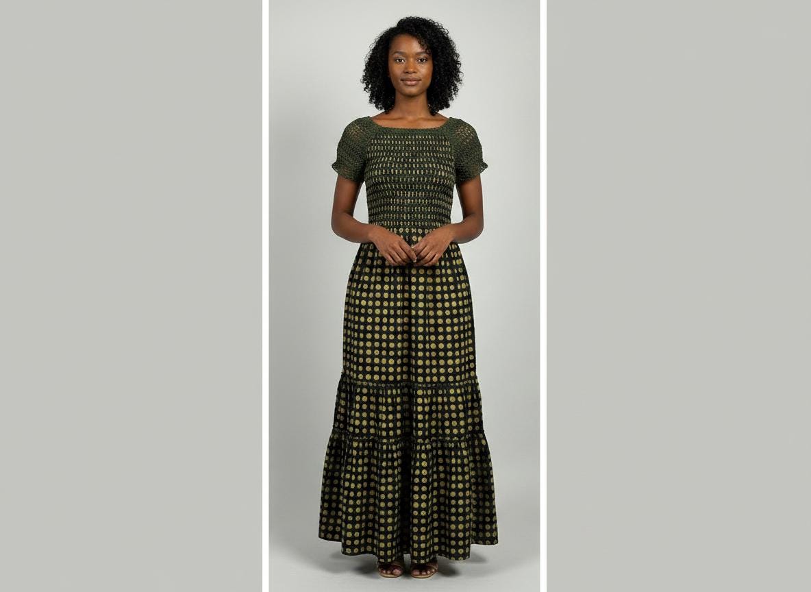 dark green crochet dress Maxi extended sizing