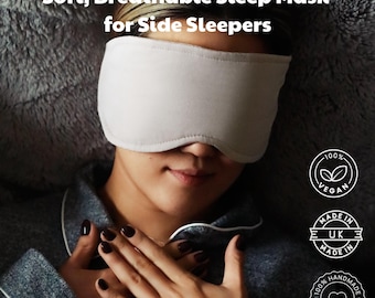 Soft TENCEL™ Lyocell Sleep Mask for Side Sleepers, Light Blocking, Handmade UK