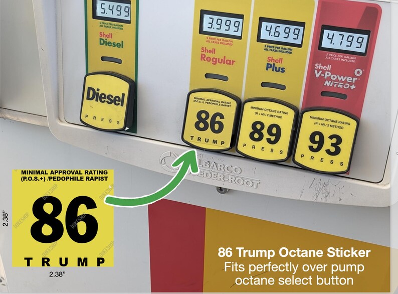 86 Trump Octane Button Stickers (12 Count) - Etsy