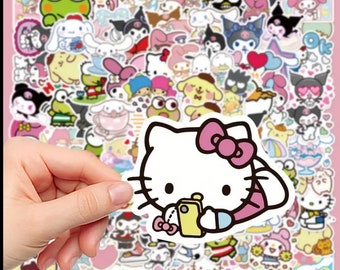 100 Piece Sanrio Waterproof Vinyl Stickers - High resolution, High-Quality stickers **Reusable**  Great for teens, notebooks & scrapbooking