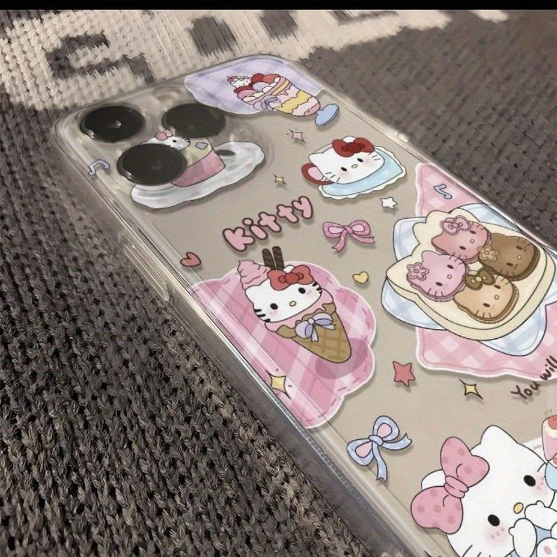 MEGA CLEARANCE Hello Kitty iPhone Case: Shockproof Pink Silicone Cartoon Design afbeelding 2