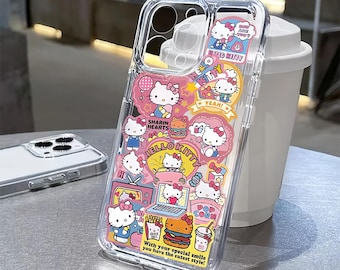 MEGA LIQUIDACIÓN Funda para teléfono móvil Sanrio Hello Kitty para iPhone / Funda de silicona suave a prueba de golpes Pro / Pro Max / Plus Tamaños surtidos