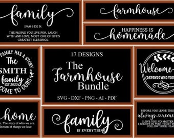 SVG-Bundle mit Bauernhaus-Schildern, Schnittdateien für Cricut & Silhouette, Schablonen-Designs zum sofortigen Download