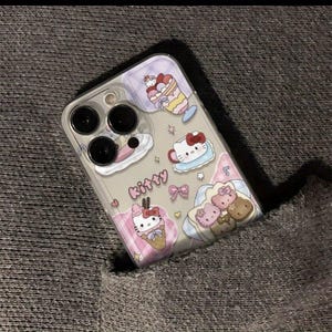 MEGA CLEARANCE Hello Kitty iPhone Case: Shockproof Pink Silicone Cartoon Design afbeelding 4